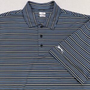 Slazenger Shirt‎ Men L Blue Pinstripe Multicolor Golf Performance Polo UV30 S/S